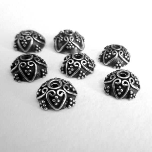 7 Bali Sterling Silver Bead Caps