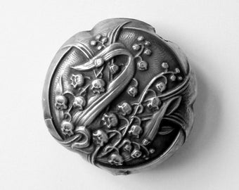 French Silver Baby Rattle Vintage for Pendant