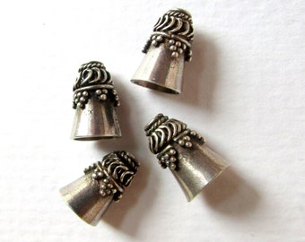 4 Bali Sterling Silver End Caps