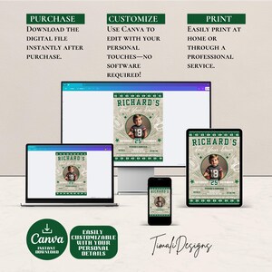 Eerste verjaardagsuitnodiging voetbal | Digitale download van 5 x 7 inch | Eerstejaars dons | Uitnodiging touchdown-verjaardagsfeestje | 1e verjaardagsuitnodiging afbeelding 4
