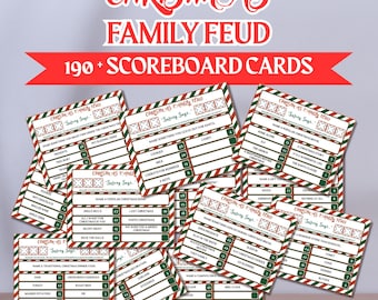Christmas Family Feud Game Printable – 190+ Funny Holiday Questions & Answers | Festive Party Game Show for Families and Groups