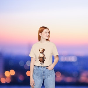 Polo Bear Crewneck White Jersey Short Sleeve Tee, T-Shirt, Stylish Bear, Animal Shirt, Bear Lover Shirt, Fancy, Teddy Bear, polo bear shirt