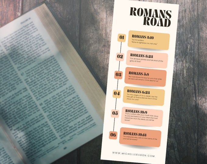 Romans Road Scriptures Printable Bookmark - Etsy