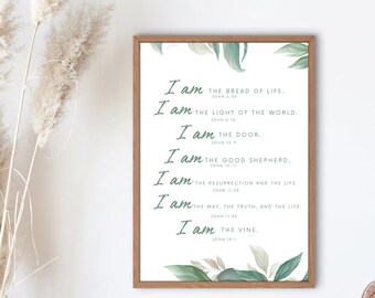 Jesus&#39; I am Statements PDF 18x24 Poster