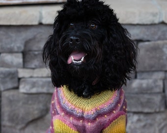 make your own Doggie Dottie Sweater (DIGITAL KNITTING PATTERN) pullover dogs and cats in all sizes