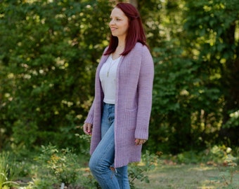 make your own Big Sister cardigan (DIGITAL KNITTING PATTERN) for adult women teen junior