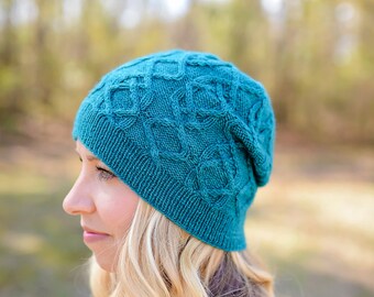 make your own Integrity Slouch (DIGITAL KNITTING PATTERN) hat knitting pattern for adults