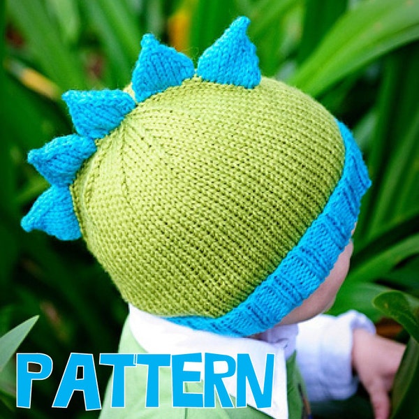 make your own Roar Stegosaurus Hat (DIGITAL KNITTING PATTERN) baby toddler child adult sizes