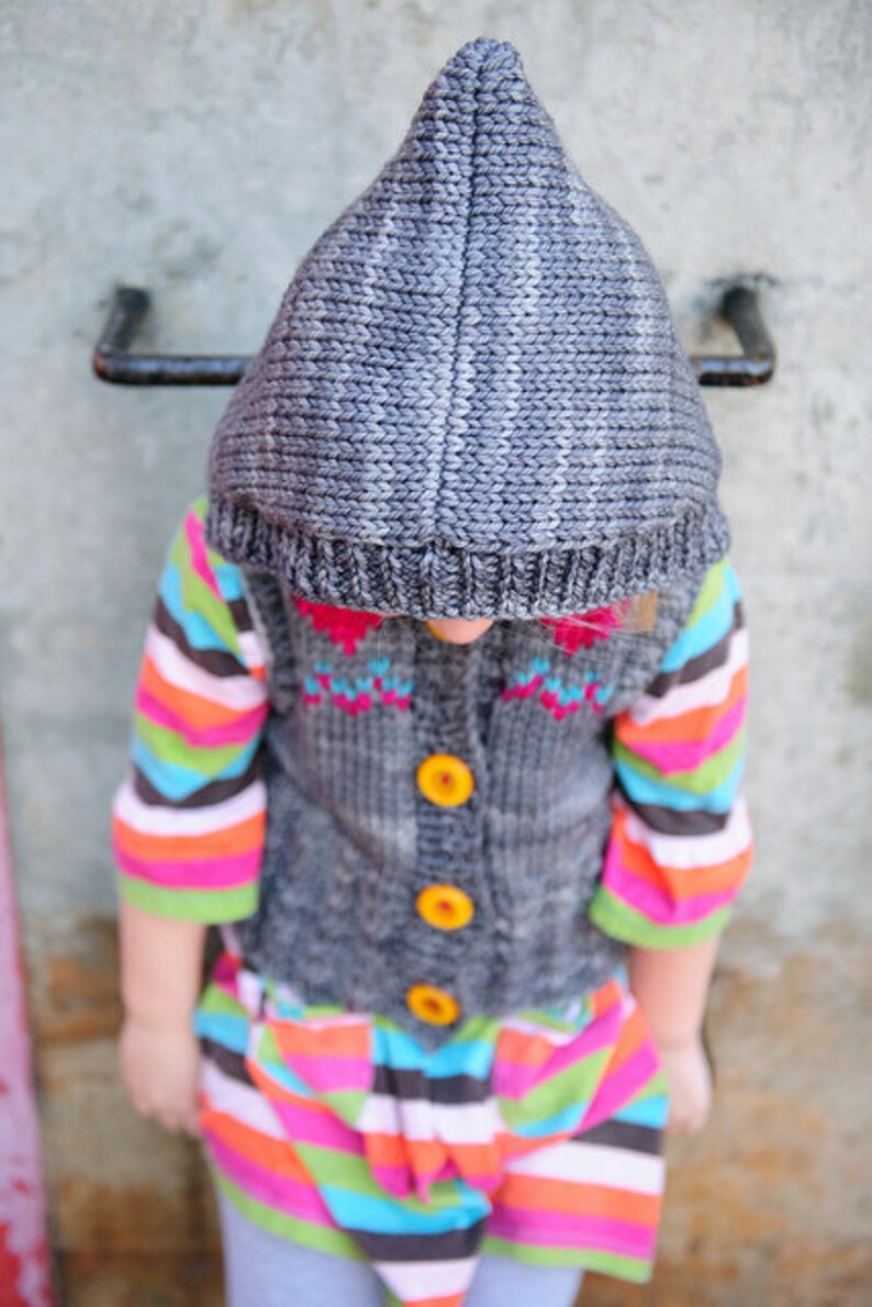 make your own Mini Cardi Vest DIGITAL KNITTING PATTERN Ages 2-14 toddler child tween girl image 5