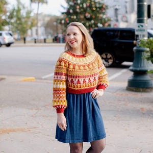 crea il tuo pullover Holidaze (SCHEMA DIGITALE PER LAVORARE A MAGLIA) per donne adulte, adolescenti e ragazzi