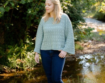 make your own Wild Grass Pullover (DIGITAL KNITTING PATTERN) for adult women teen junior