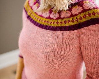 make your own Color Sweater (DIGITAL KNITTING PATTERN) for adult women teen junior