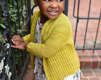 make your own Little Sister Cardigan (DIGITAL KNITTING PATTERN) baby toddler child tween teen