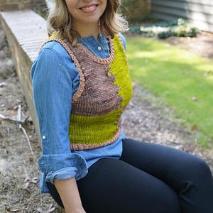 make your own Colorblock Market Vest (DIGITAL KNITTING PATTERN) for tweens, teens, adults
