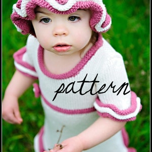 make your own Vintage Petti Dress and Hat DIGITAL KNITTING PATTERN baby toddler child sizes 0-8 image 1