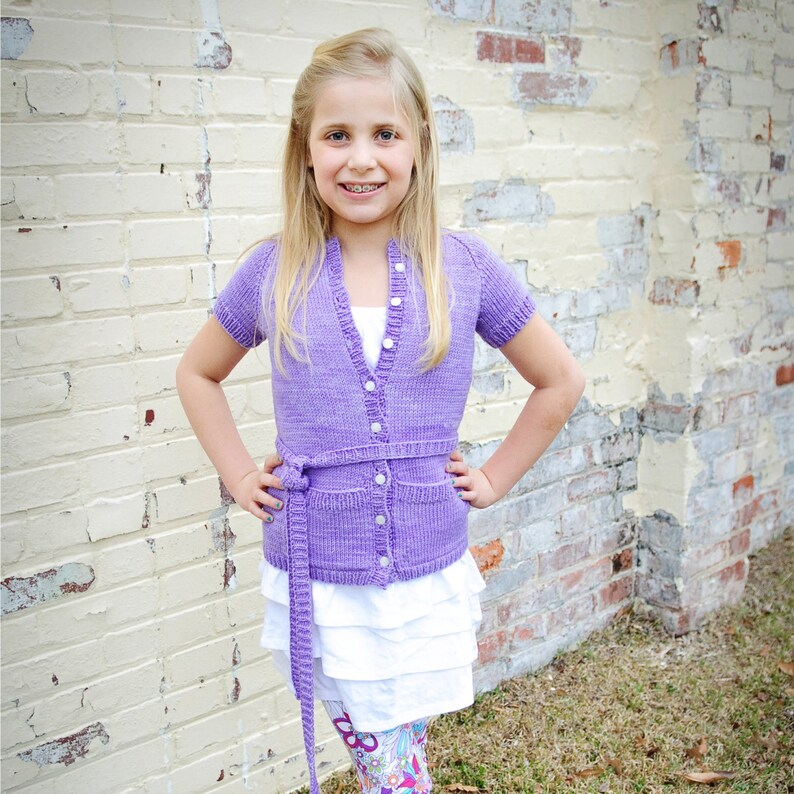 make your own Sarabeth Cardigan DIGITAL KNITTING PATTERN toddler child tween teen sizes 2 to 16 image 2