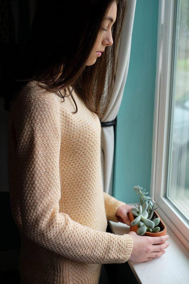 Adult Teen Women make your own Blush Pullover DIGITAL KNITTING PATTERN