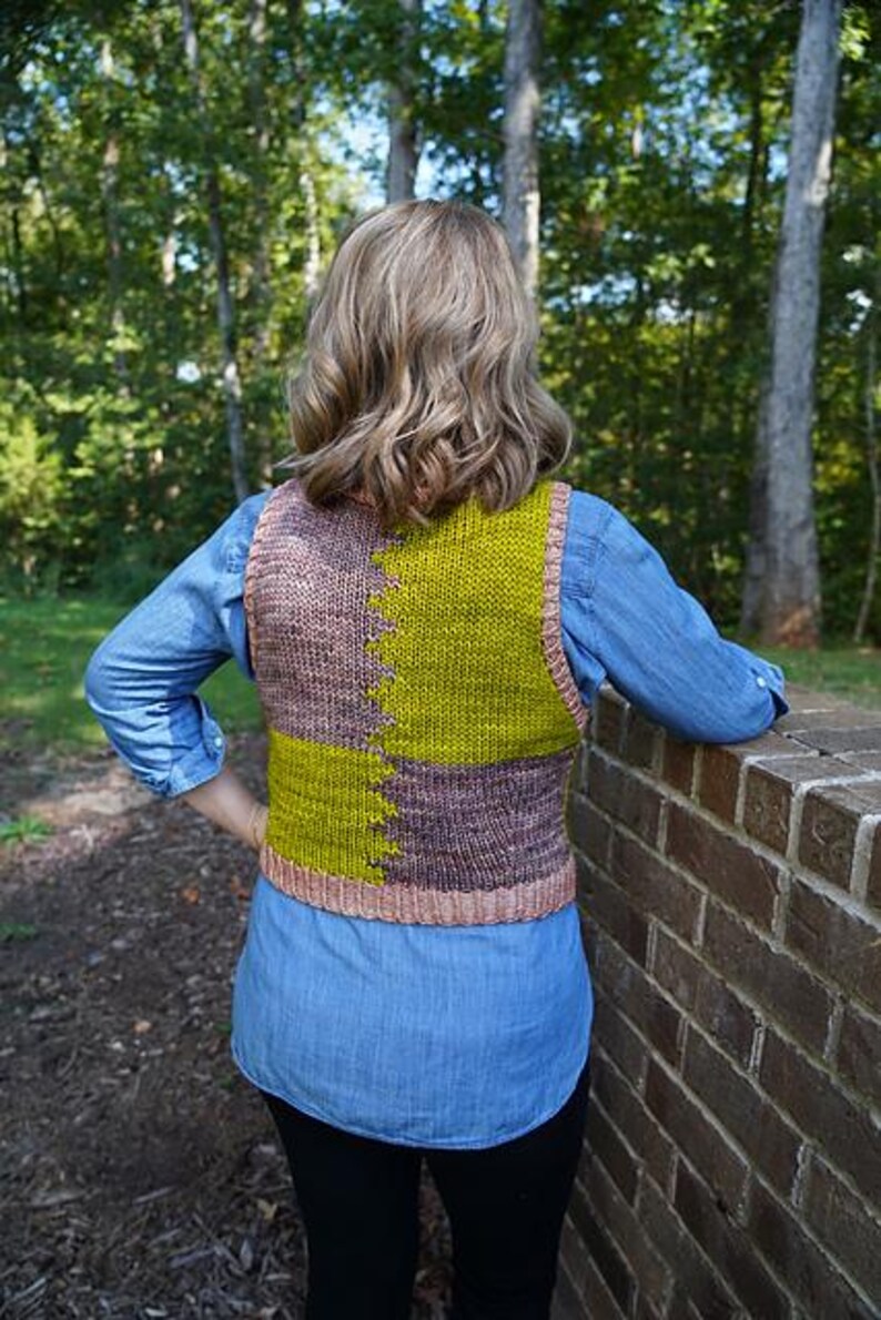 make your own Colorblock Market Vest (DIGITAL KNITTING PATTERN) for tweens, teens, adults