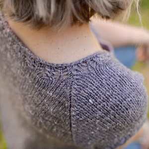 make your own Solstice Tee Short Sleeve Pullover DIGITAL KNITTING PATTERN Girls, Teens, and Adults to Plus image 3