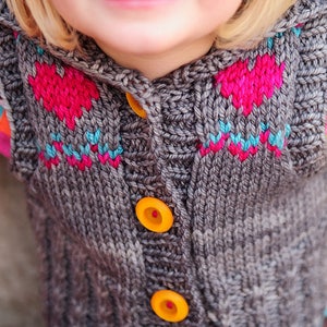 make your own Mini Cardi Vest DIGITAL KNITTING PATTERN Ages 2-14 toddler child tween girl image 4