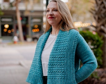 make your own Lee Wrap Cardigan (DIGITAL KNITTING PATTERN) for adult women teen junior