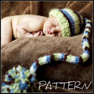 make your own Chunky Striped Stocking Cap (DIGITAL KNITTING PATTERN) newborn baby toddler