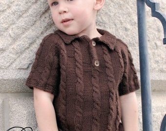 make your own Gentleman's Polo Sweater (DIGITAL KNITTING PATTERN) Toddler Child Tween Boys