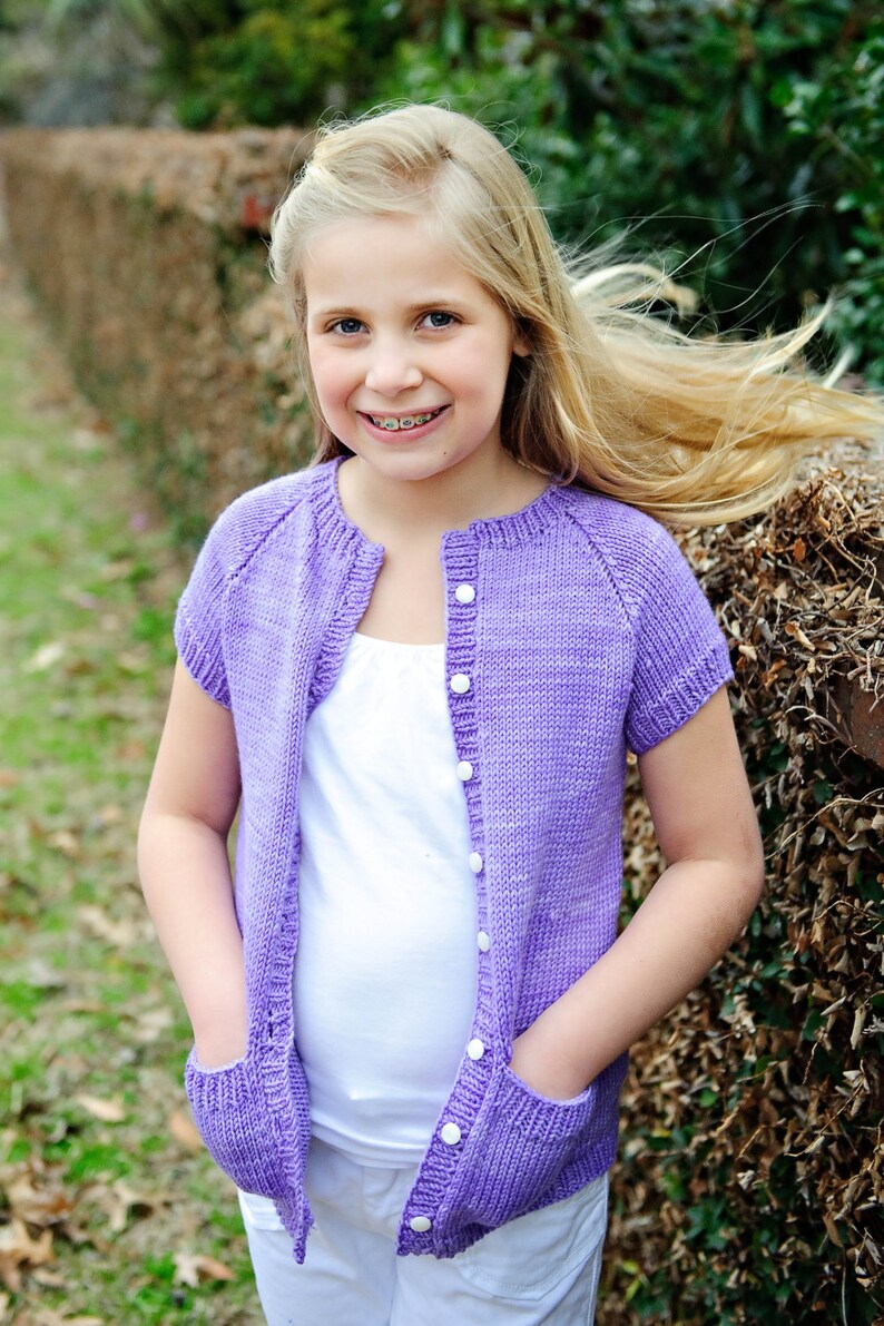 make your own Sarabeth Cardigan DIGITAL KNITTING PATTERN toddler child tween teen sizes 2 to 16 image 5