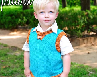 make your own Summer Vest (DIGITAL KNITTING PATTERN) baby toddler child tween boy