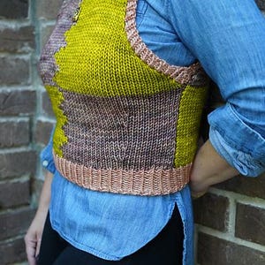 make your own Colorblock Market Vest (DIGITAL KNITTING PATTERN) for tweens, teens, adults