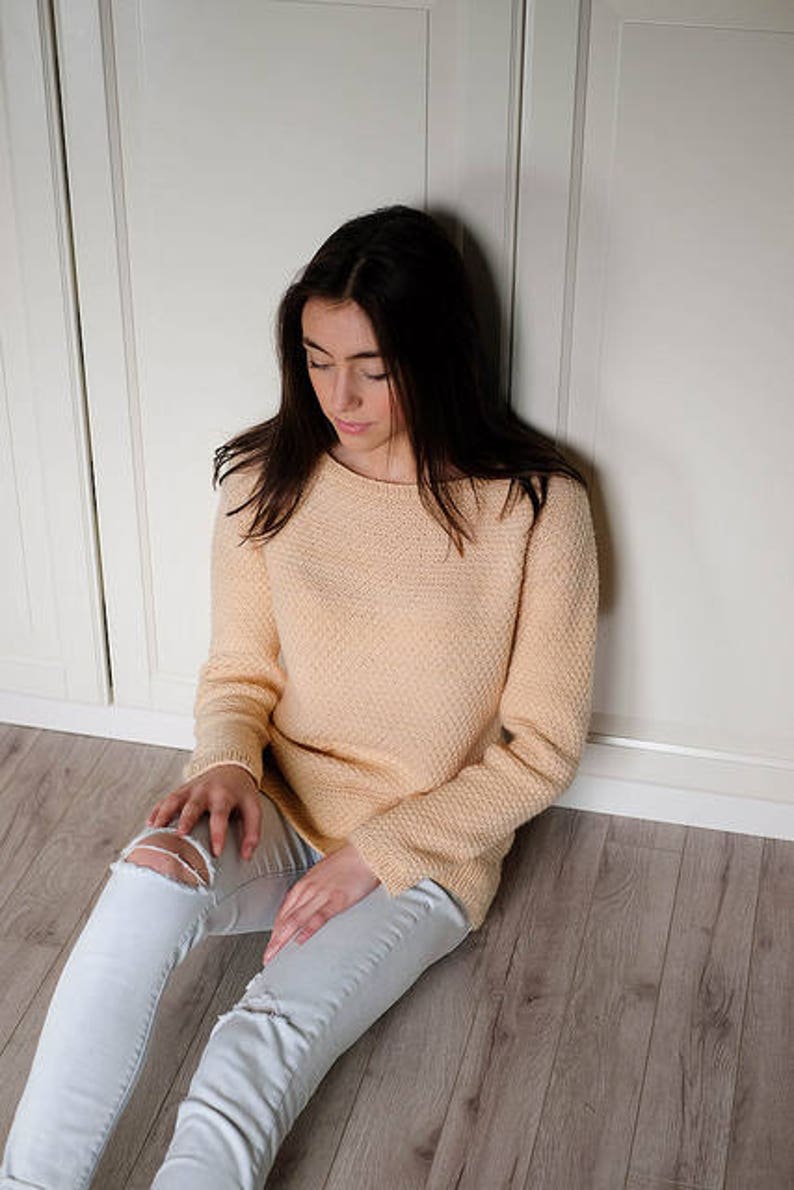 Adult Teen Women make your own Blush Pullover DIGITAL KNITTING PATTERN