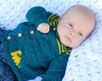 make your own Weehistoric Cardigan (DIGITAL KNITTING PATTERN) sized preemie to 4 years