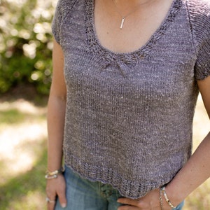 make your own Solstice Tee Short Sleeve Pullover DIGITAL KNITTING PATTERN Girls, Teens, and Adults to Plus image 5