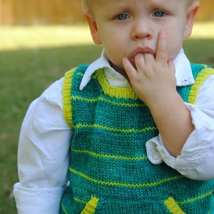 make your own Treasure Vest (DIGITAL KNITTING PATTERN) Ages 2-12, includes pouch pocket