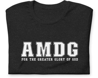 AMDG Catholic t-shirt / Catholic teens tee / Glory of God tee