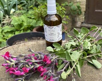 Organic Sage ( royal bumble  )hydrosol, floral water toner ,100% Pure,facial mist,sprayed bottle , free postage