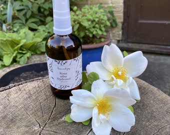 Organic rosa alba (white rose )hydrosol, floral water toner ,100% Pure,facial mist,sprayed bottle , free postage