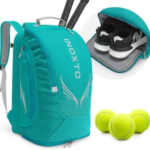INOXTO 40L Tennistaschen für Damen und Herren Wasserdicht und Atmungsaktiv Pickleball Tasche Mit Unabhängiger Schuh Aufbewahrung für Tennis Badminton