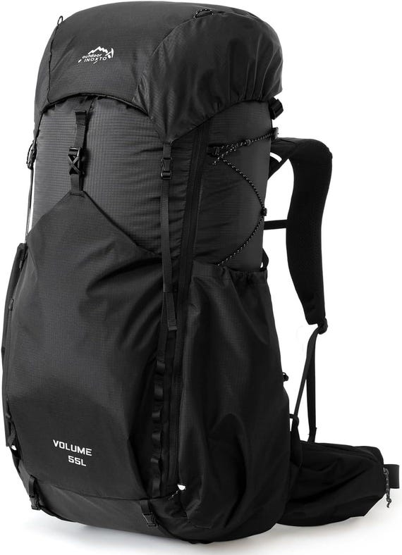 55L Internal Frame Waterproof Hiking Camping Backpack With 3L Water Bladder  and Rain Cover, Large Lightweight Travel Daypack Rucksack - Etsy Israel