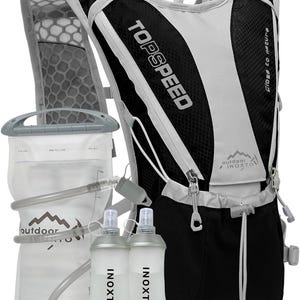 INOXTO ランニング ハイドレーション ベスト 1.5L (50オンス) ウォーターブラダー付き 男女兼用 軽量ウォーターバックパック ハイキング サイクリング 登山 キャンプ用