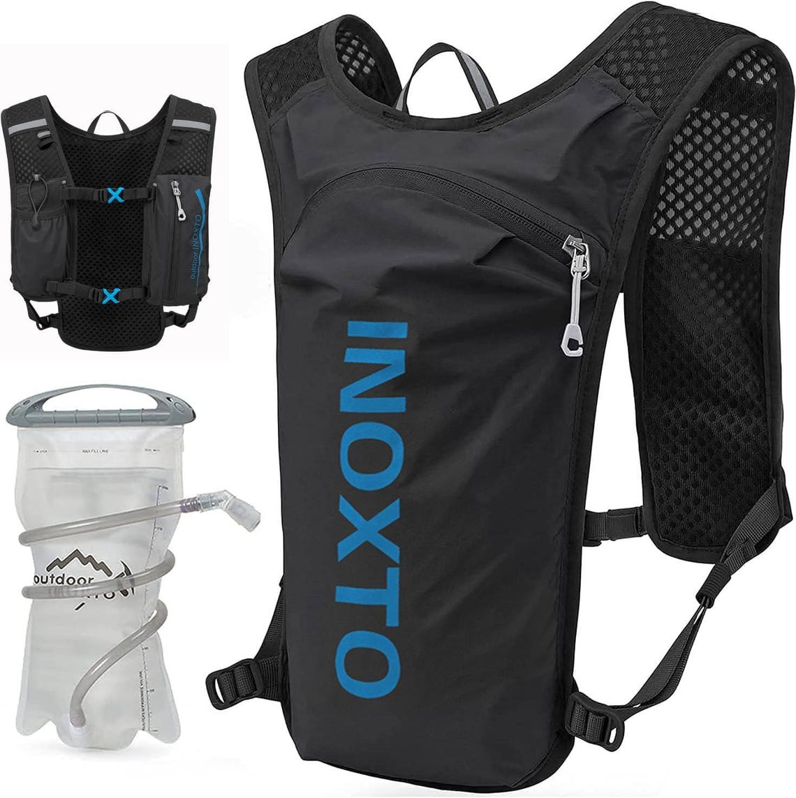 INOXTO Running Hydration Vest Backpack, With 1.5L Water Bladder Bag ...