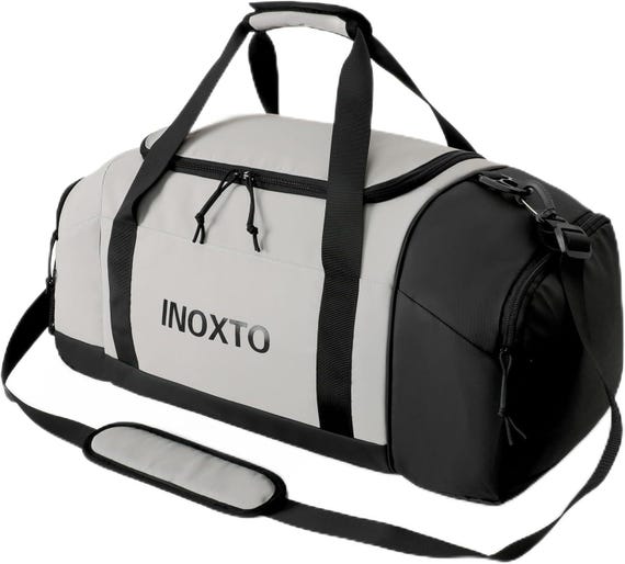Borsone Palestra RAINSMORE 40L/55L Impermeabile Con Scomparto Scarpe - Uomo E Donna, Nero - Foto 11