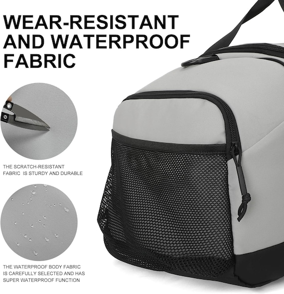 Borsone Palestra RAINSMORE 40L/55L Impermeabile Con Scomparto Scarpe - Uomo E Donna, Nero - Foto 12