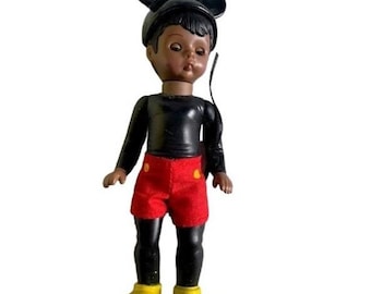 Madame Alexander Mickey Mouse Black Boy Doll 5" Red Shorts Collectible Rare