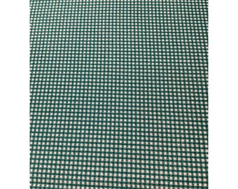 Green & White Gingham Cotton Fabric 1/2 Yard 42" Wide For Sewing Quilting Projects