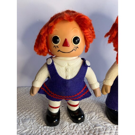 レア　希少品　RAGGEDY ANN &ANDY 1974年　貯金箱　美品 Raggedy Ann & Andy Coin Bank Set 1974 Royalty Industries Vinyl 10