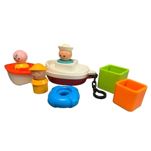 Vintage Fisher-Price Little People Tug Boat Set 1970s
