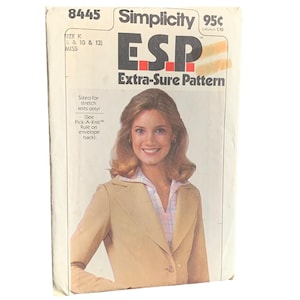 Simplicity ESP 8445 Misses Jacket Blazer Pattern Size 8-10-12 Uncut