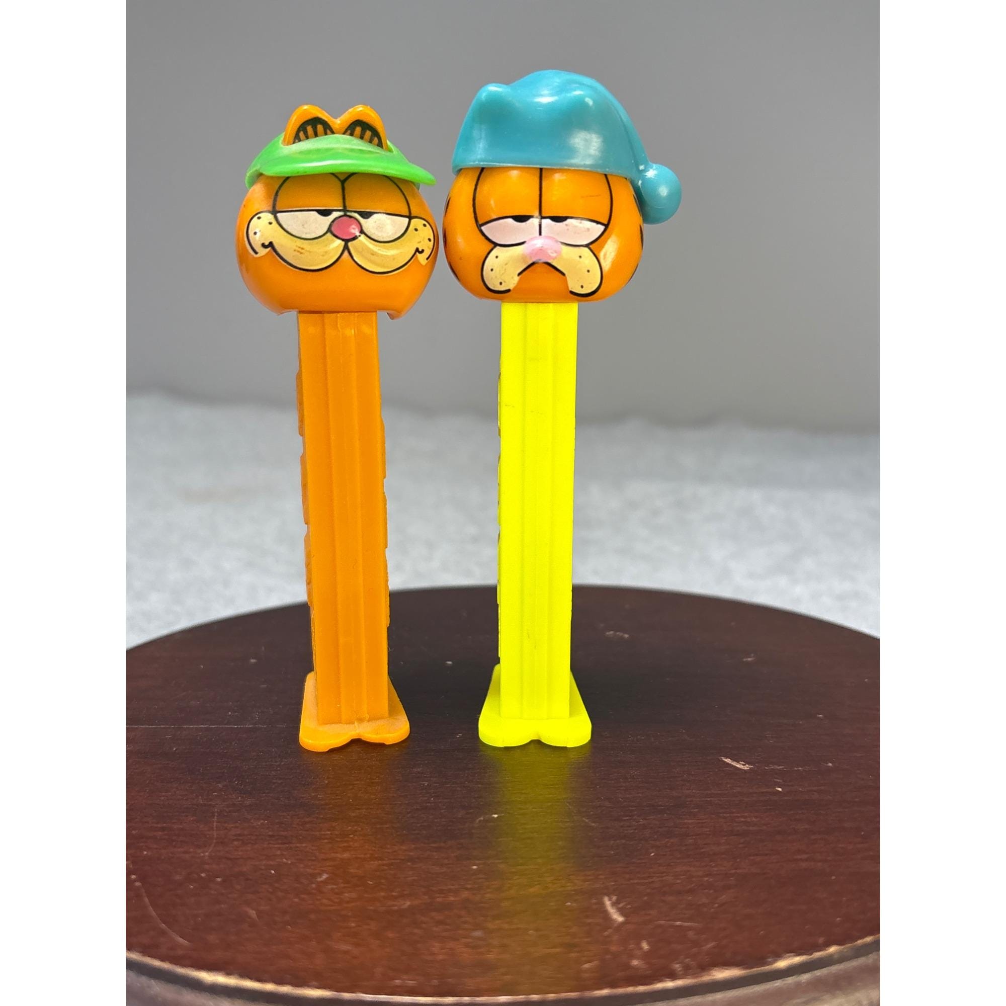 Vintage Garfield PEZ Dispensers Lot of 2 Orange & Yellow 1970s