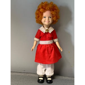 Vintage Orphan Annie Knickerbocker Doll with Locket Red Dress